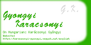 gyongyi karacsonyi business card